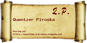 Quentzer Piroska névjegykártya